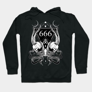 666 with some skulls, serpents and Leviathan cross Hoodie